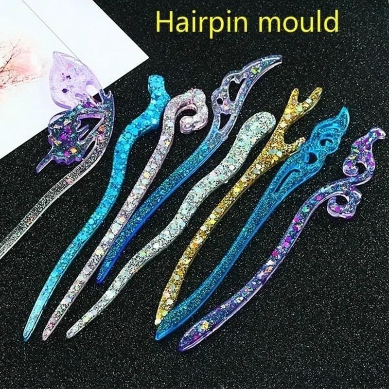 Resin Craft Projects - แม่พิมพ์ซิลิโคนใสแบบใหม่สำหรับทำเครื่องประดับผมเรซิ่น DIY แม่พิมพ์เรซิ่นอีพ็อกซี่สำหรับตกแต่งผมผู้หญิง