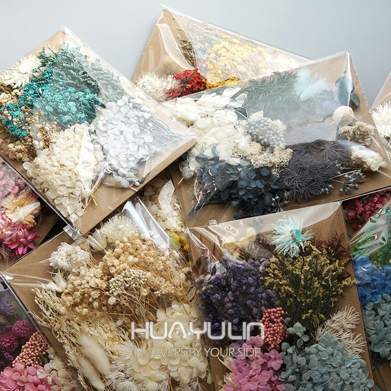 Dried Flower Bulk - 1 แพ็คพืชประดิษฐ์แห้งดอกไม้จริงวัสดุที่เก็บรักษาไว้อีพ็อกซี่เรซิ่นเทียน DIY ดอกไม้วัสดุไฮเดรนเยียชุดดอกไม้