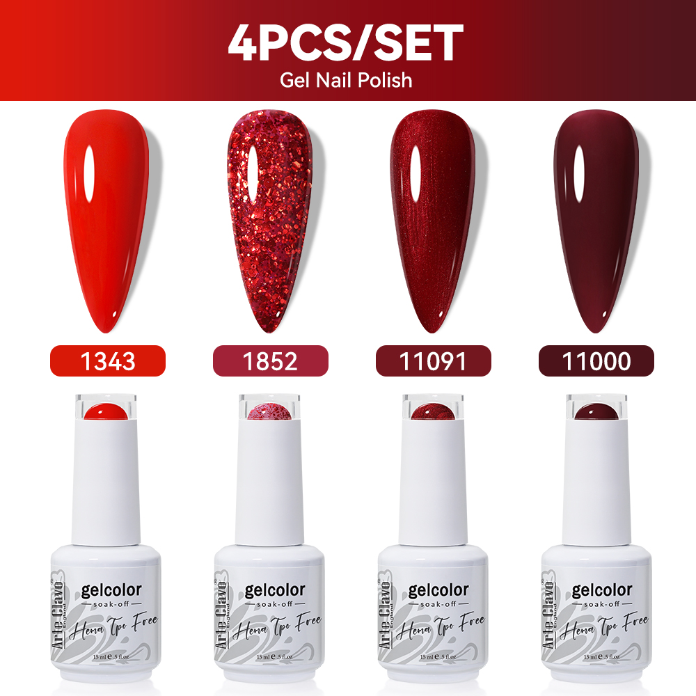 Resin Glitter Pack - อาร์เต้ คลาวโกร์ ชุดยาทาเล็บเจล 4 ชิ้น/เซ็ต ขนาด