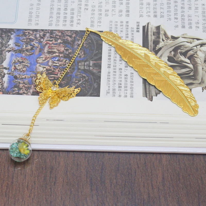 ที่คั่นหนังสือโลหะลายขนนกสไตล์ - Dried Flower Bulk บทวิจารณ์และราคา