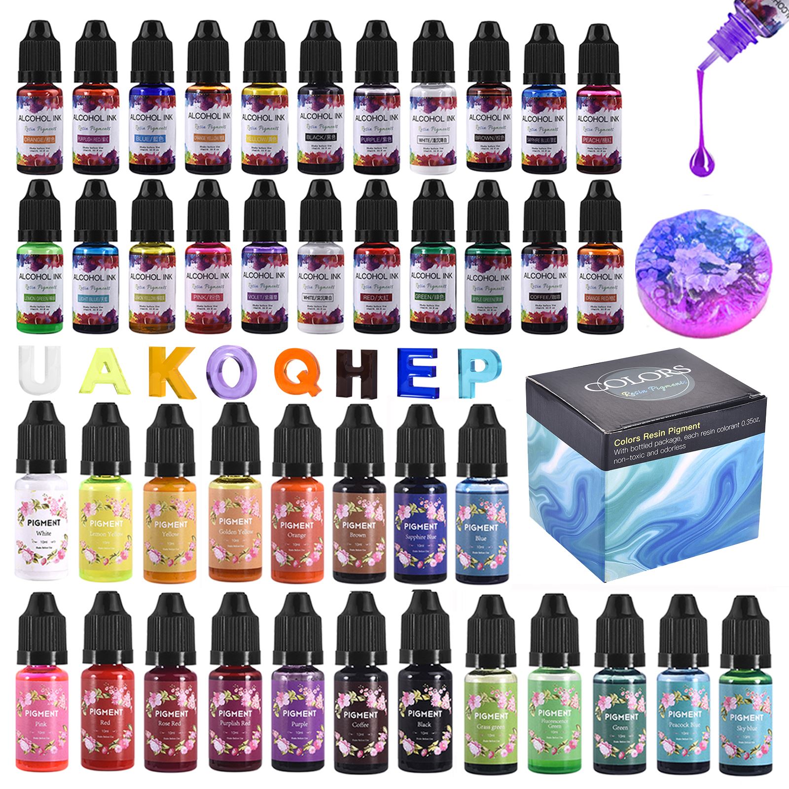 1 ชุดเรซิ่นPigment Kit Artหมึก - Resin Pigment Set บทวิจารณ์และราคา
