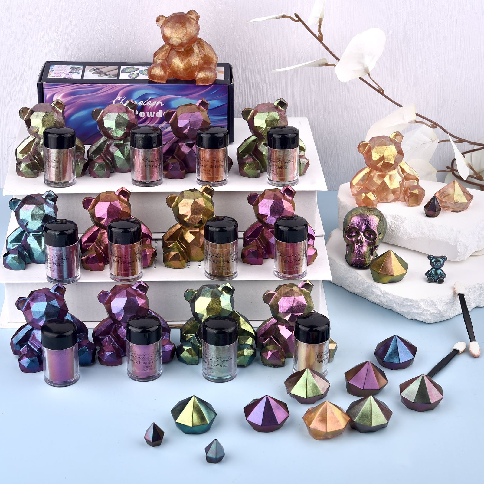 5g Chameleon ผงเล็บย้อมสี Mica - Resin Pigment Set บทวิจารณ์และราคา